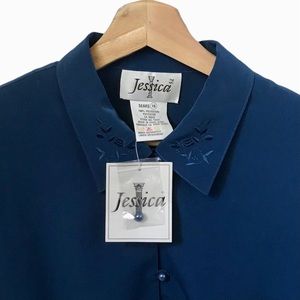 NWT Vintage 60s ‘Jessica’ Sears button up with embroidery detail, M
